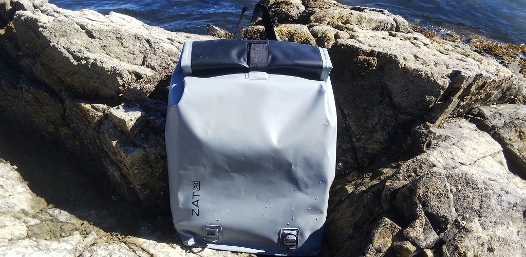 backpack on the shore